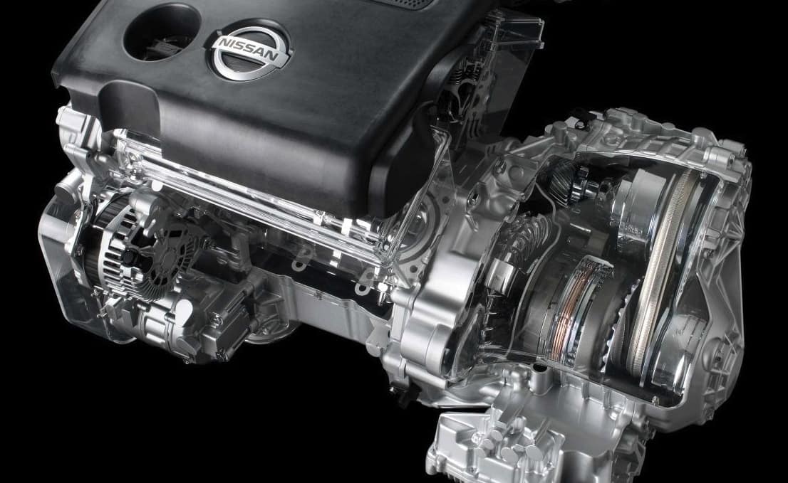 Cutaway of a Nissan CVT transmission