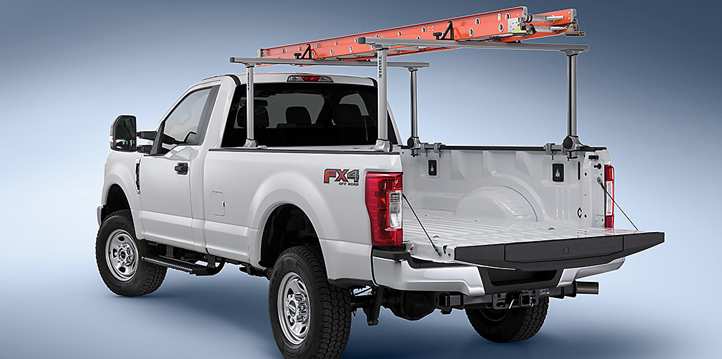 Ford F-250 Commercial Truck Exterior Driver Side Rear Profile with Upfit