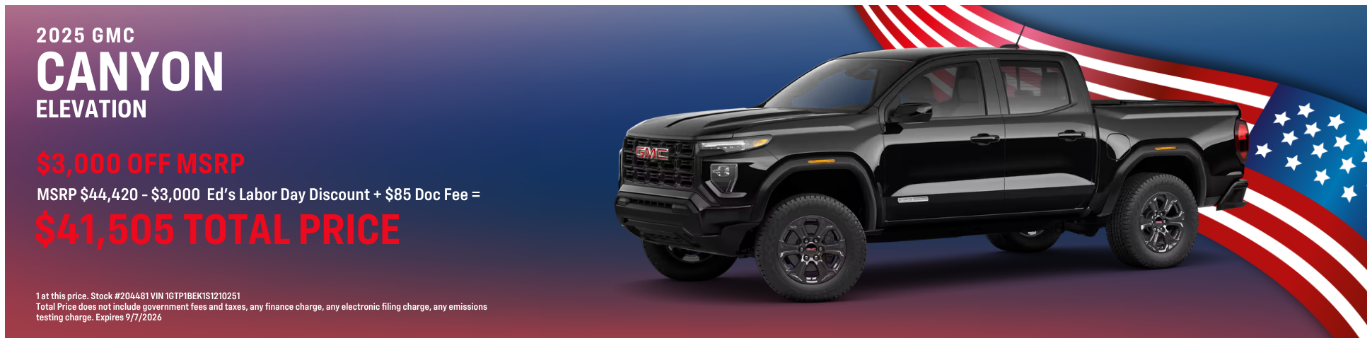 7. New 2025 GMC Canyon Elevation Offer