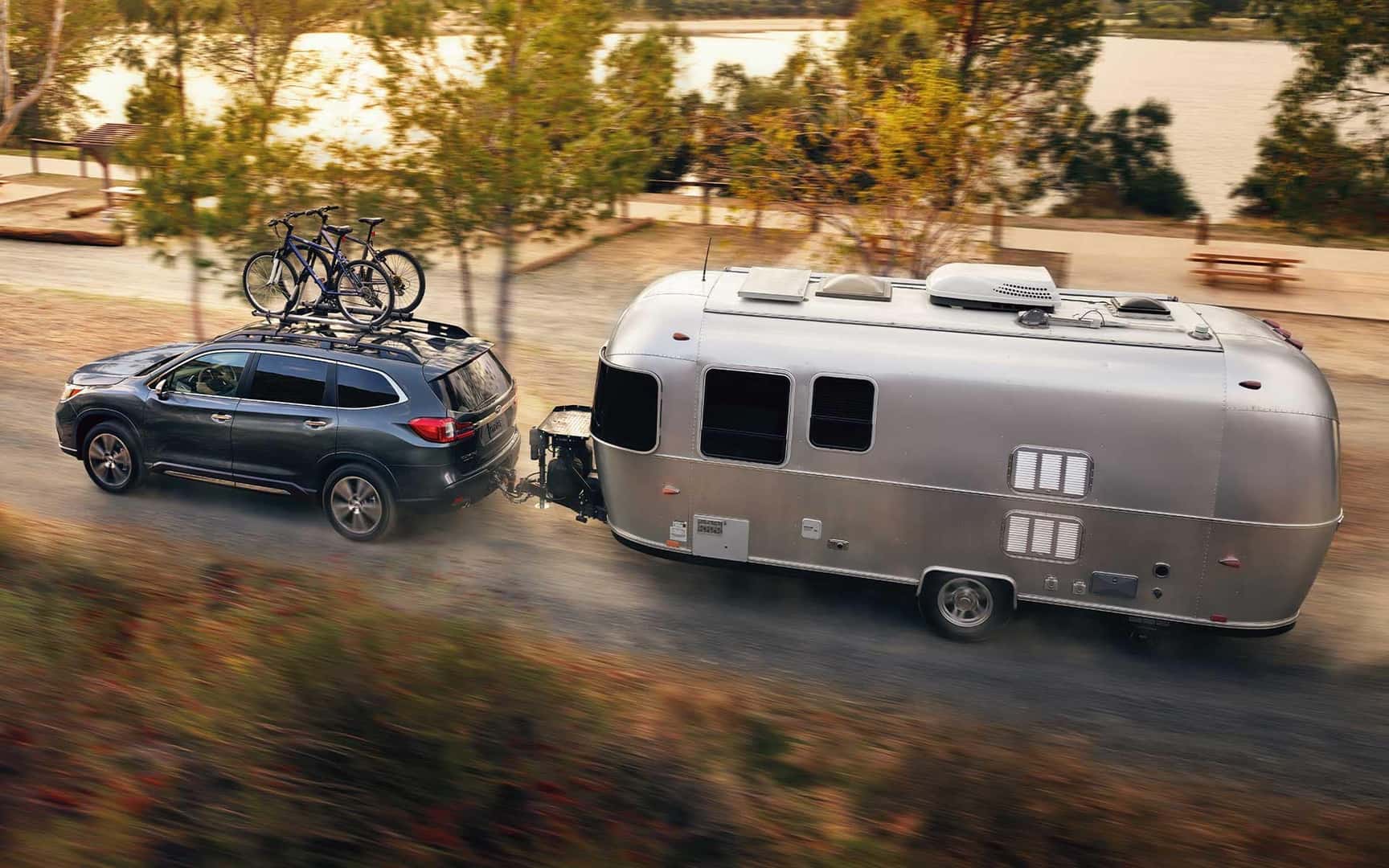 Subaru Ascent towing an Airstream trailer