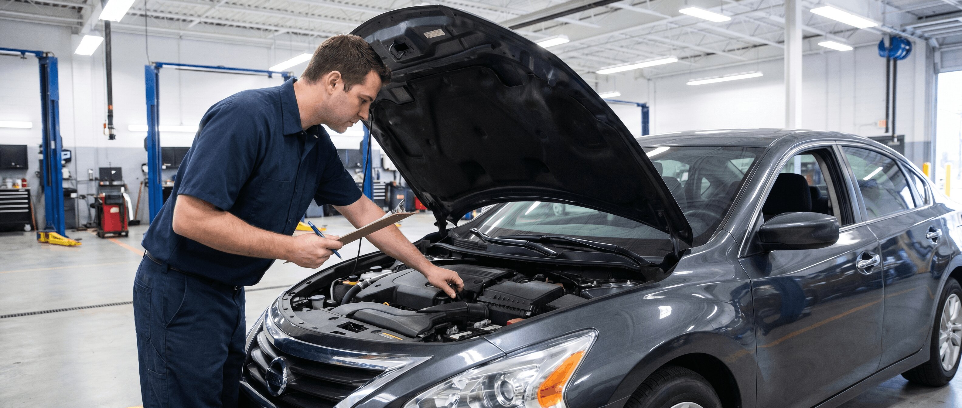 Used car inspection process at dealership in Roswell, GA