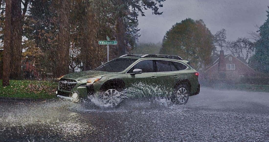 Subaru In Rain