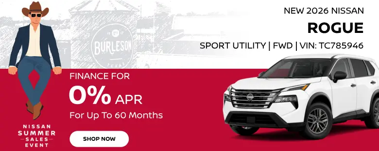 Finance a new 2026 Nissan Rogue for 0% APR for up to 60 months
