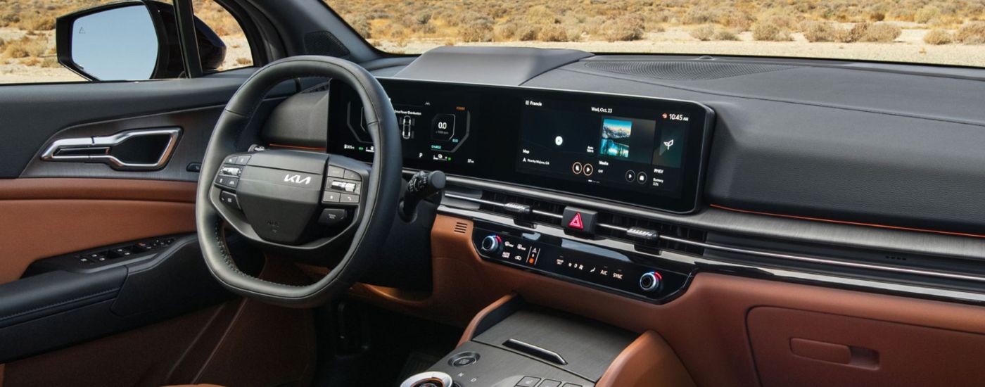 The front dash and infotainment display on a 2026 Kia Sportage.