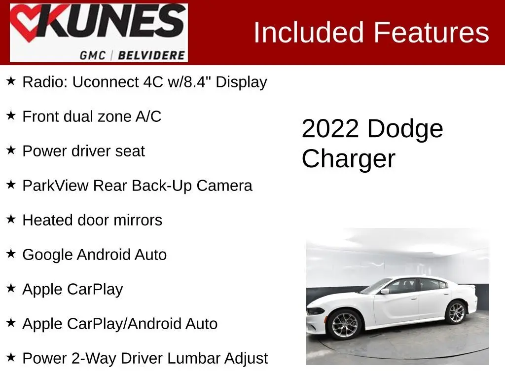 Used 2022 Dodge Charger GT with VIN 2C3CDXHG4NH129569 for sale in Belvidere, IL