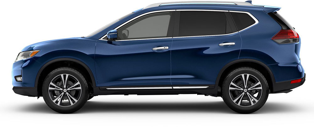 2017 Nissan Rogue in Caspian Blue, side profile