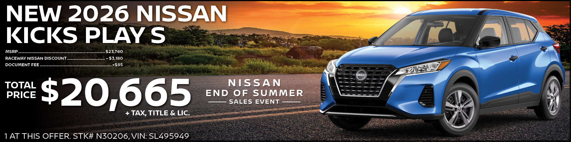 New 2025 Nissan Kicks Purchase Offer