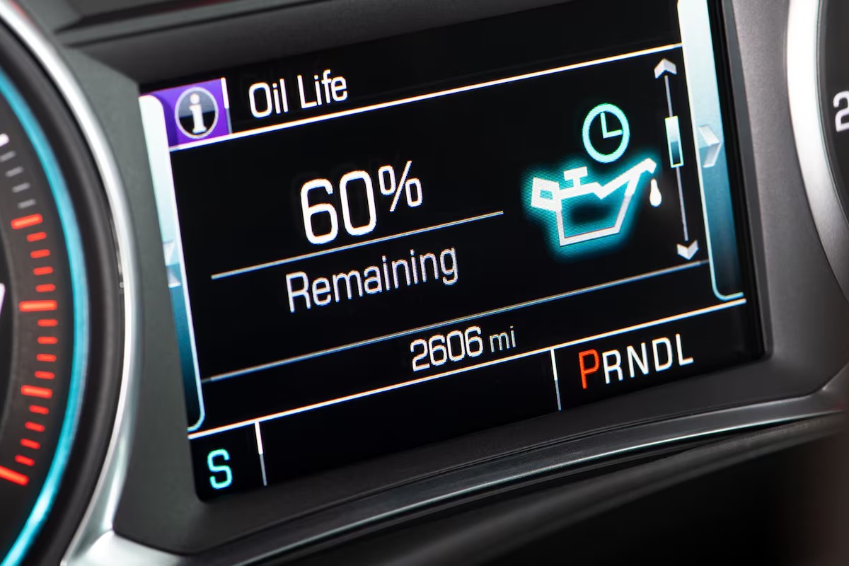 2020 Chevy Model Oil Life Monitor Display