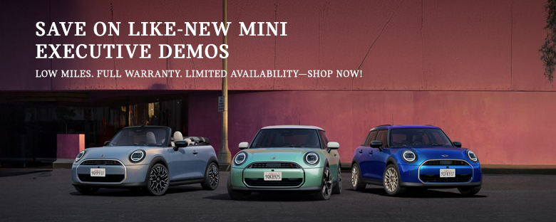 Save on like-new MINI executive demo vehicles.