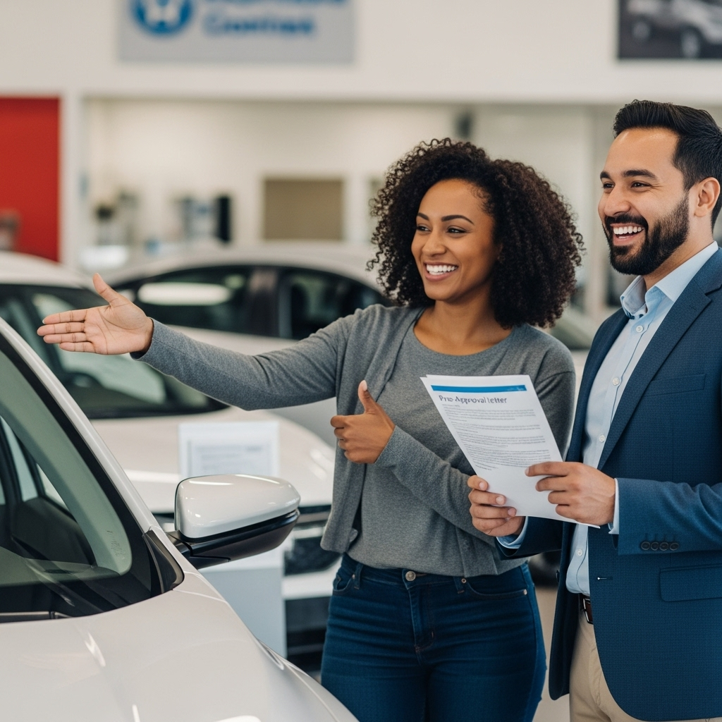 Happy customers sharing their experiences of getting pre-approved for a car at Kunes Honda of Quincy, highlighting the smooth and efficient process.
