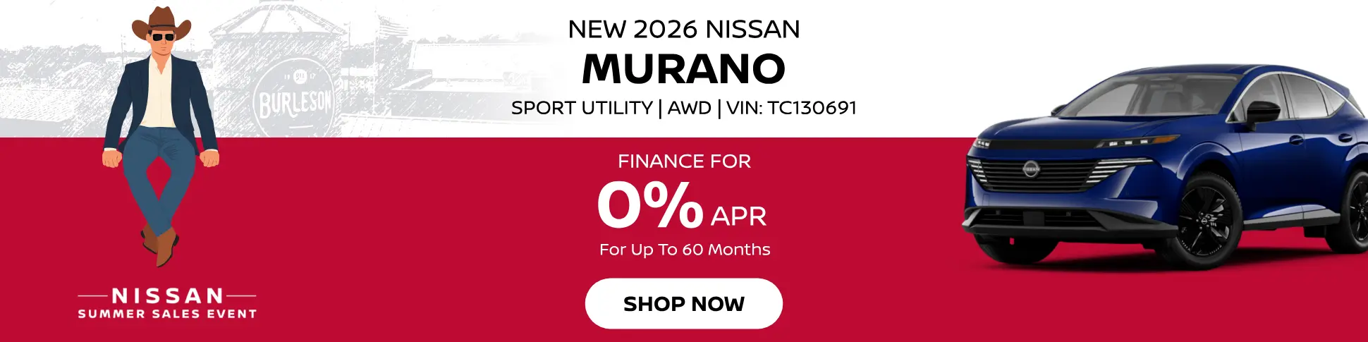 Finance a New 2026 Nissan Murano for 0% APR up to 60 months