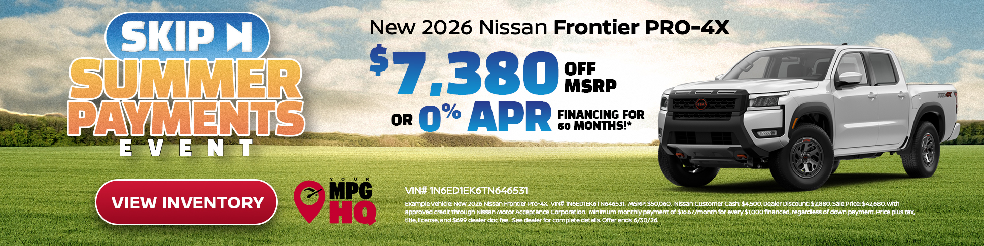 New 2026 Nissan Frontier