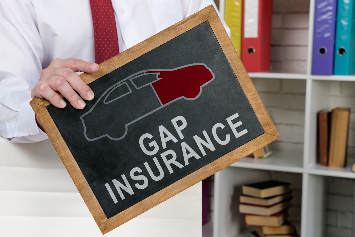 Gap Insurance Pictogram on Chalkboard