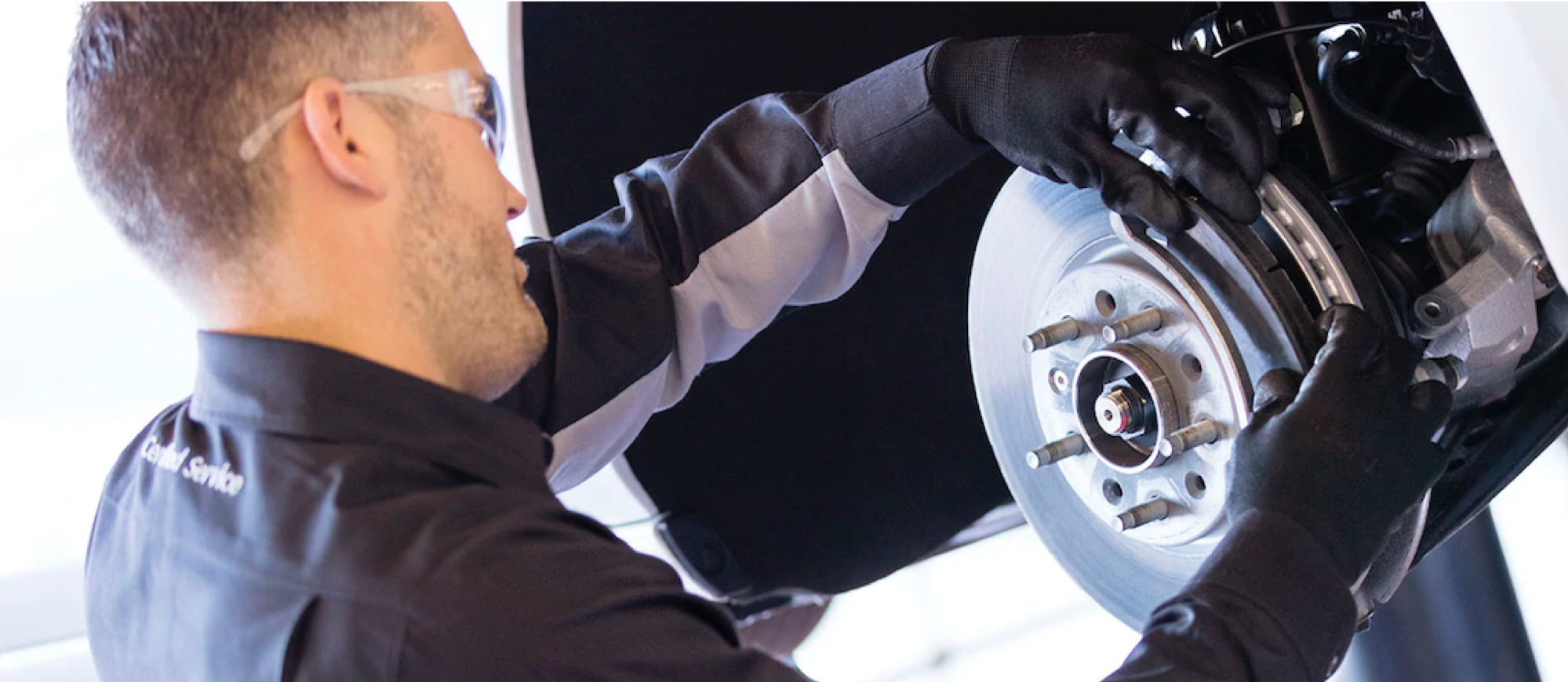 Brakes being repairs on a Chevrolet vehicle