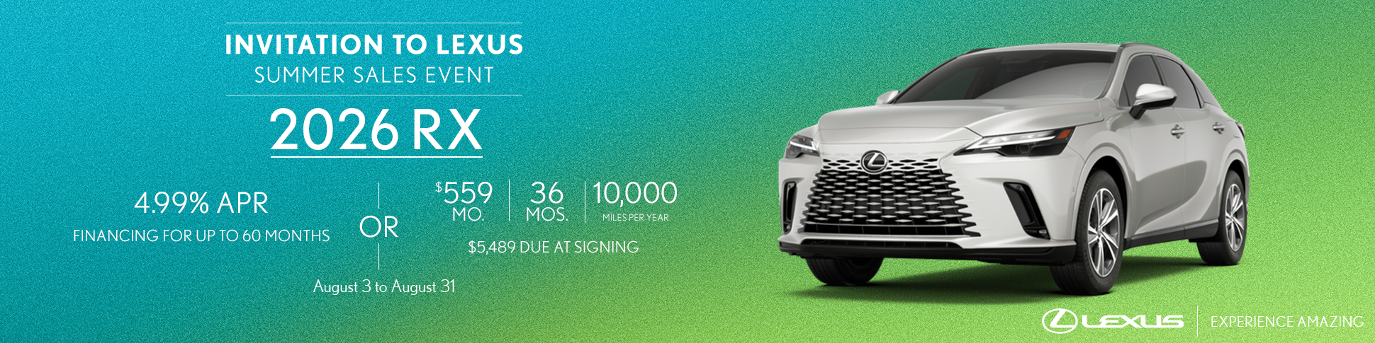 Lexus RX Offer