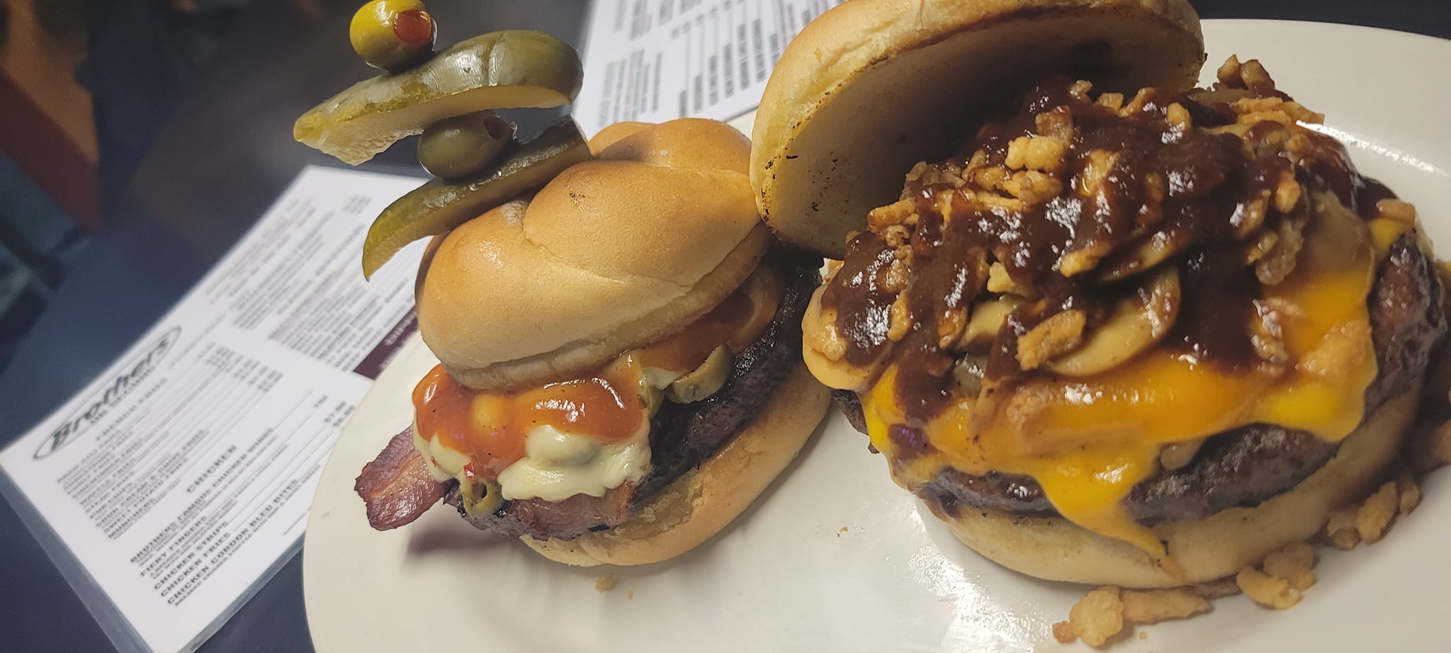 Pictured left to right: Bloody mary burger and the A1 steak burger