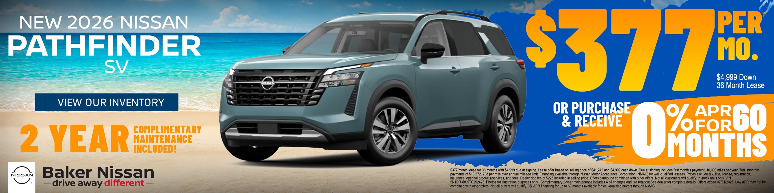 Baker Nissan 2026 Nissan Pathfinder SV Special