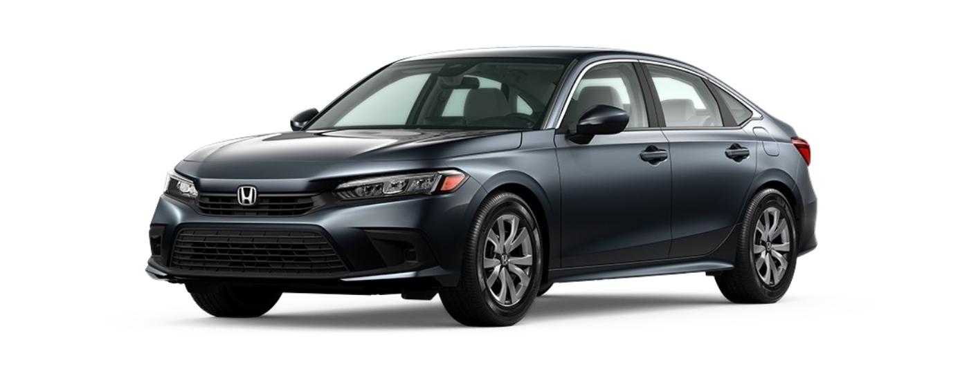 Grey 2022 Honda Civic LX Sedan angled left