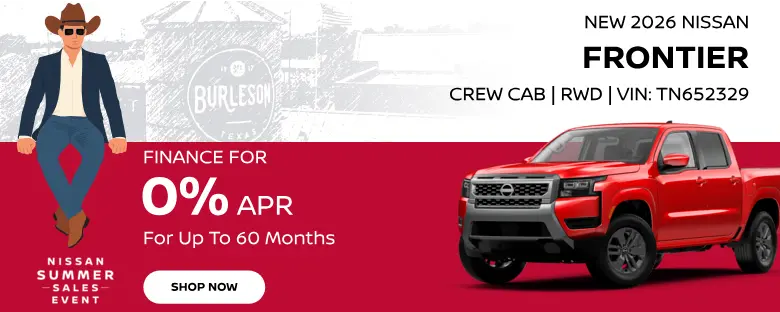 Shop a new 2026 Nissan Frontier for 0% APR for up to 60 months