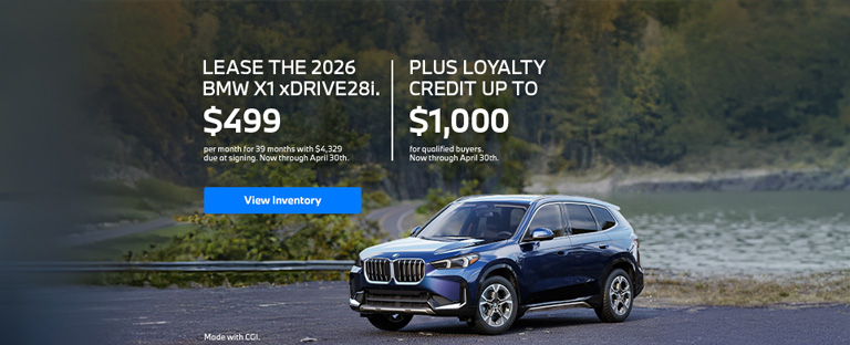 2026 X1 lease starting at $499 per month for 39 months