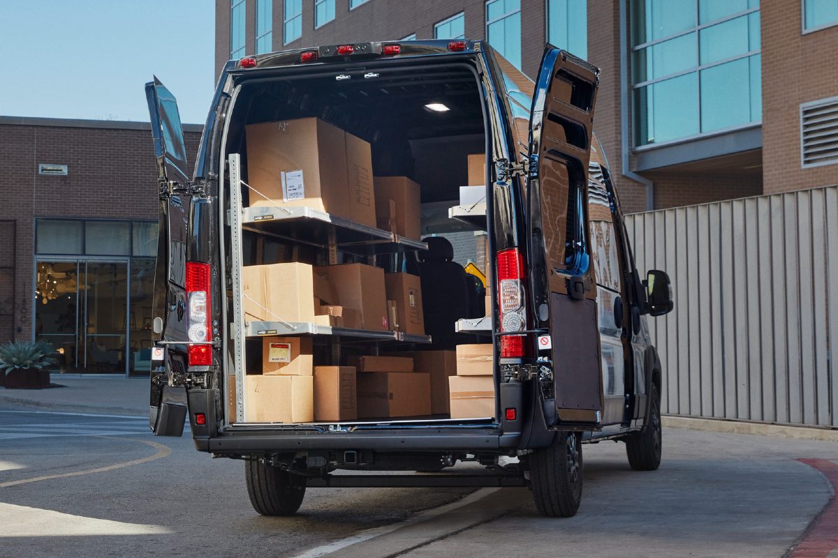 2025 RAM ProMaster Exterior Rear Angle with Glimpse into Cargo Area