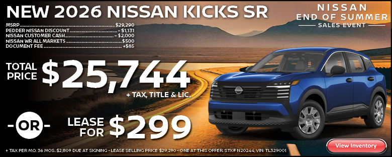 2026 Nissan Kicks SR