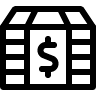 Money chest icon with dollar sign
