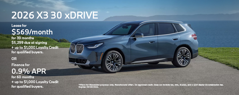 2026 BMW X3 30 xDRIVE Offer