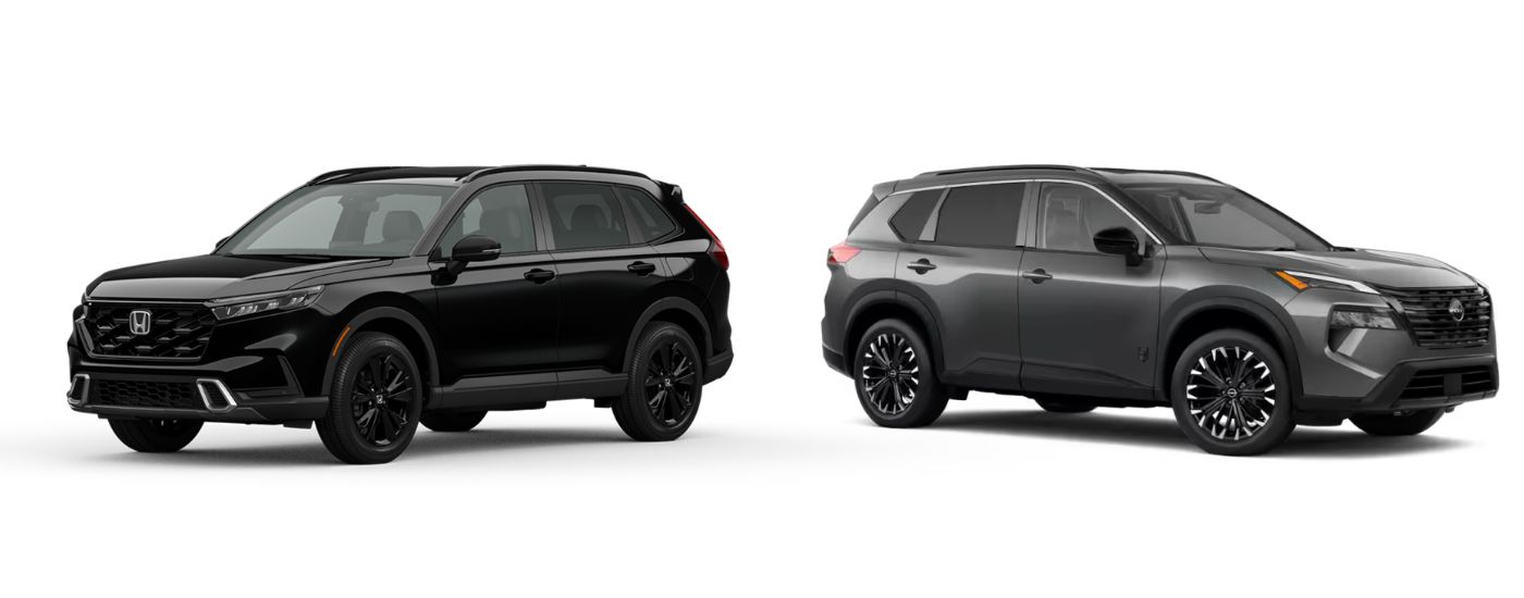 Black 2026 Honda CR-V vs grey 2026 Nissan Rogue comparison