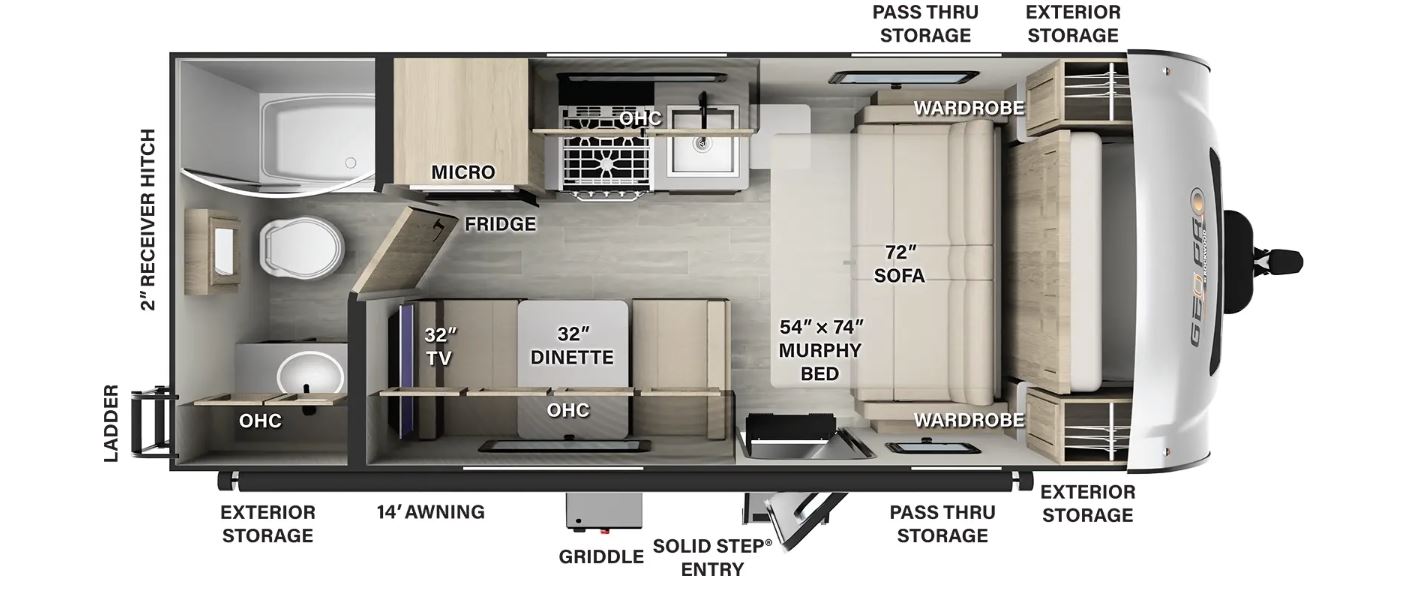 Forest River's Rockwood G19FD interior