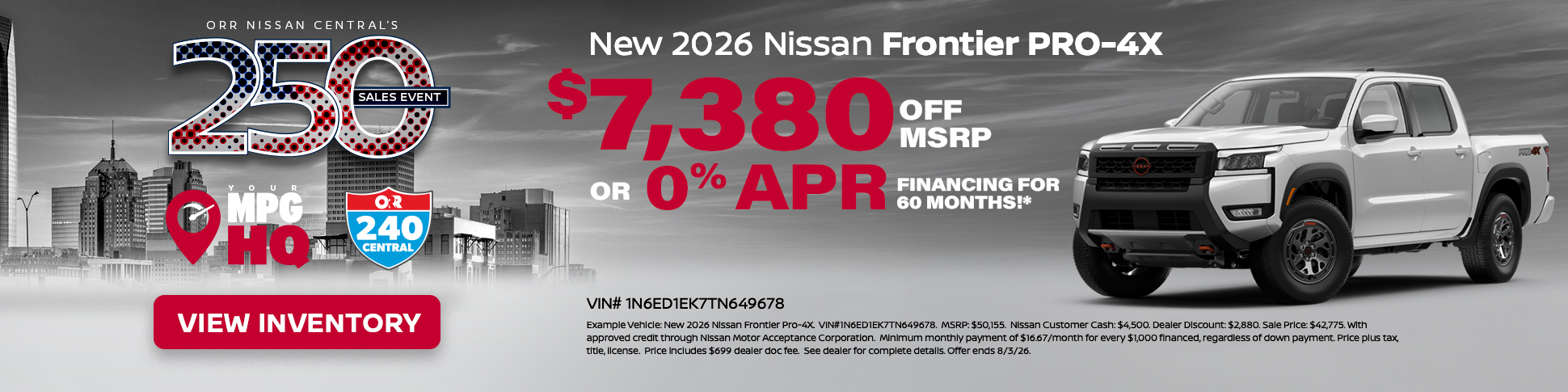 New 2026 Nissan Frontier