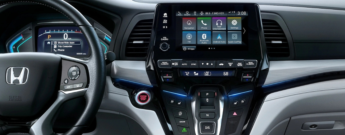 Infotainment screen in a 2020 Honda Odyssey