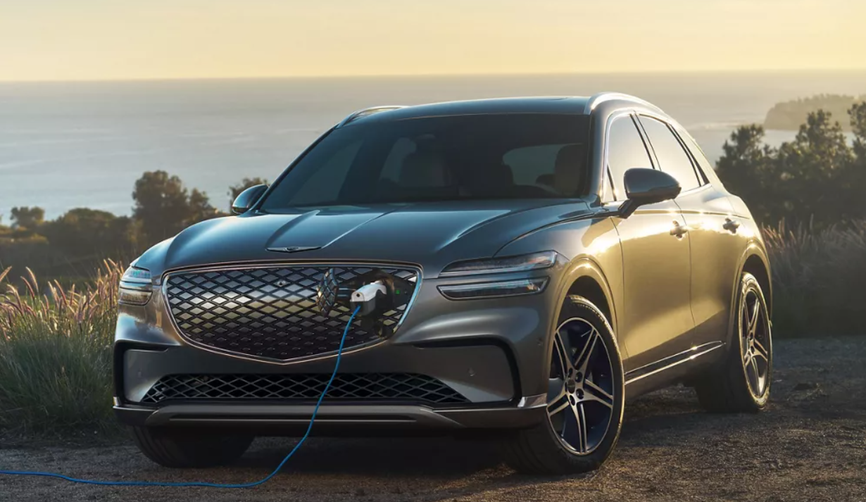 2027 Genesis Electrified GV70 with charger plug-in