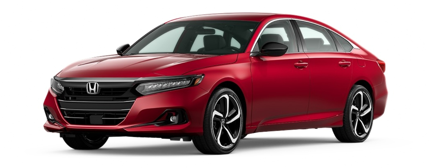 Red 2021 Honda Accord Sport angled left