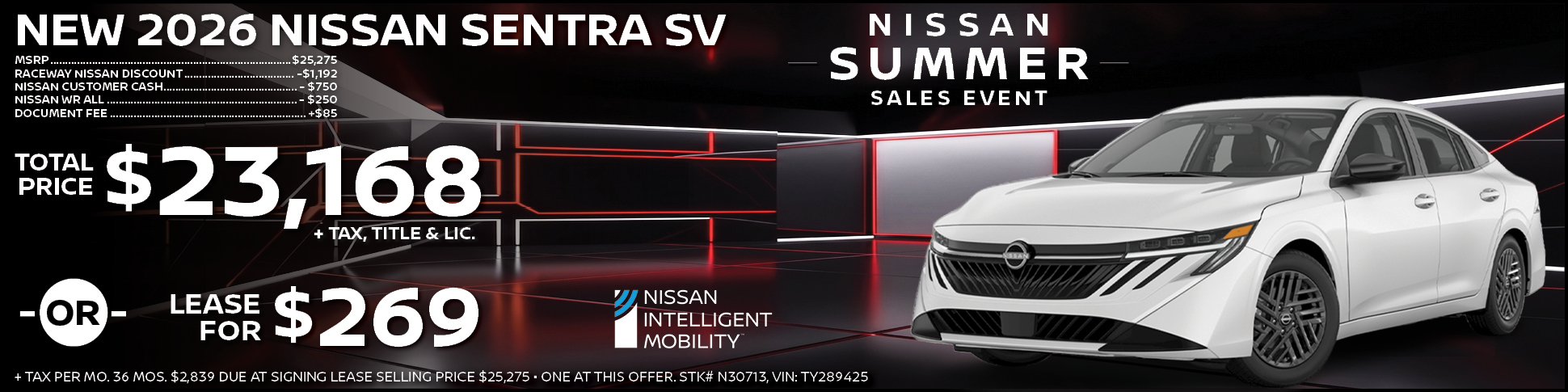 2026 Nissan Sentra Lease Offer