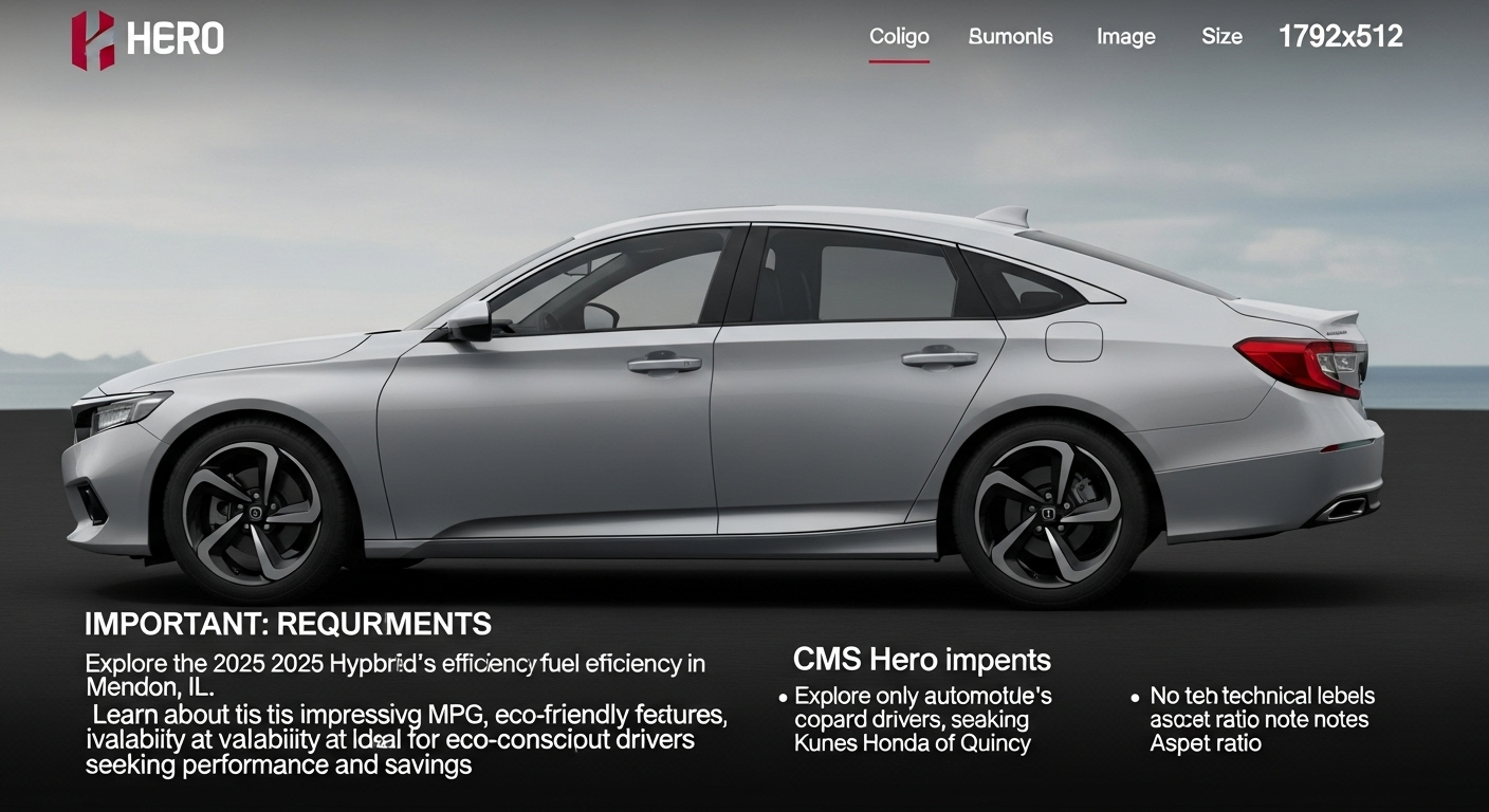 Explore the 2025 Honda Accord Hybrid's fuel efficiency in Mendon, IL. Learn about its impressive MPG, eco-friendly features, and availability at Kunes Honda of Quincy. Ideal for eco-conscious drivers seeking performance and savings.