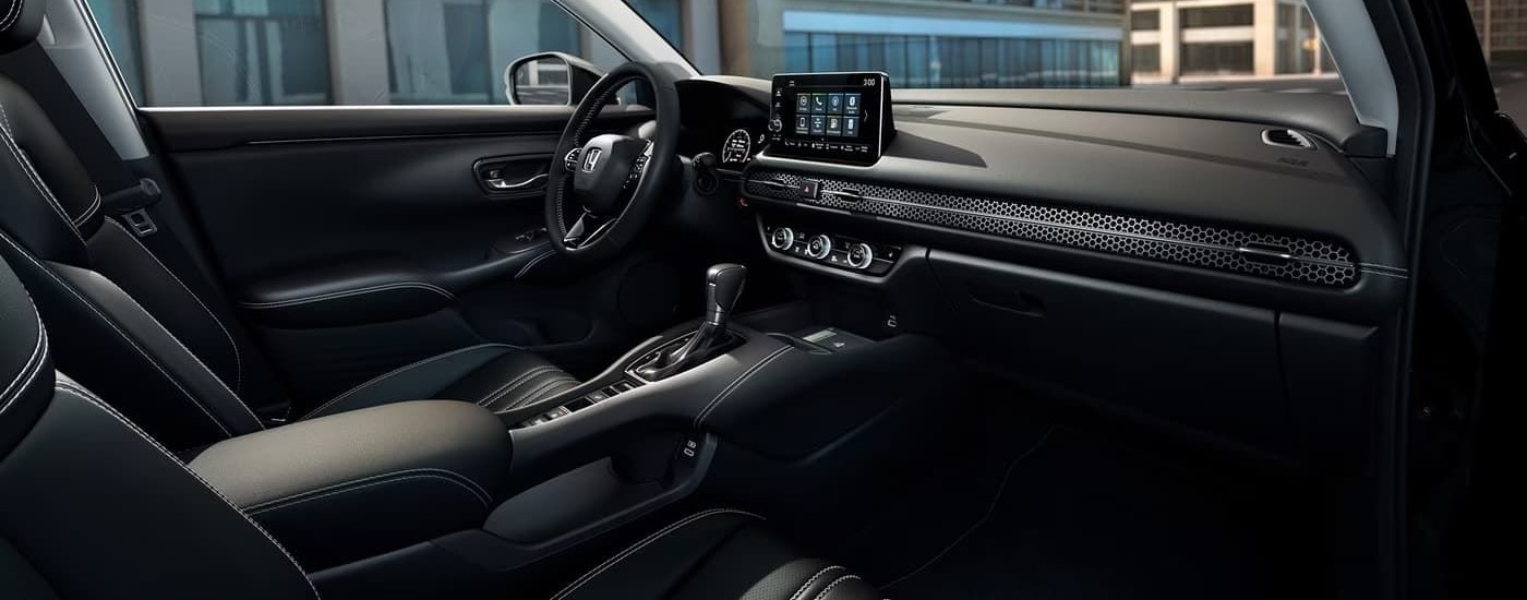 Black interior and dash are shown in a 2025 Honda HR-V