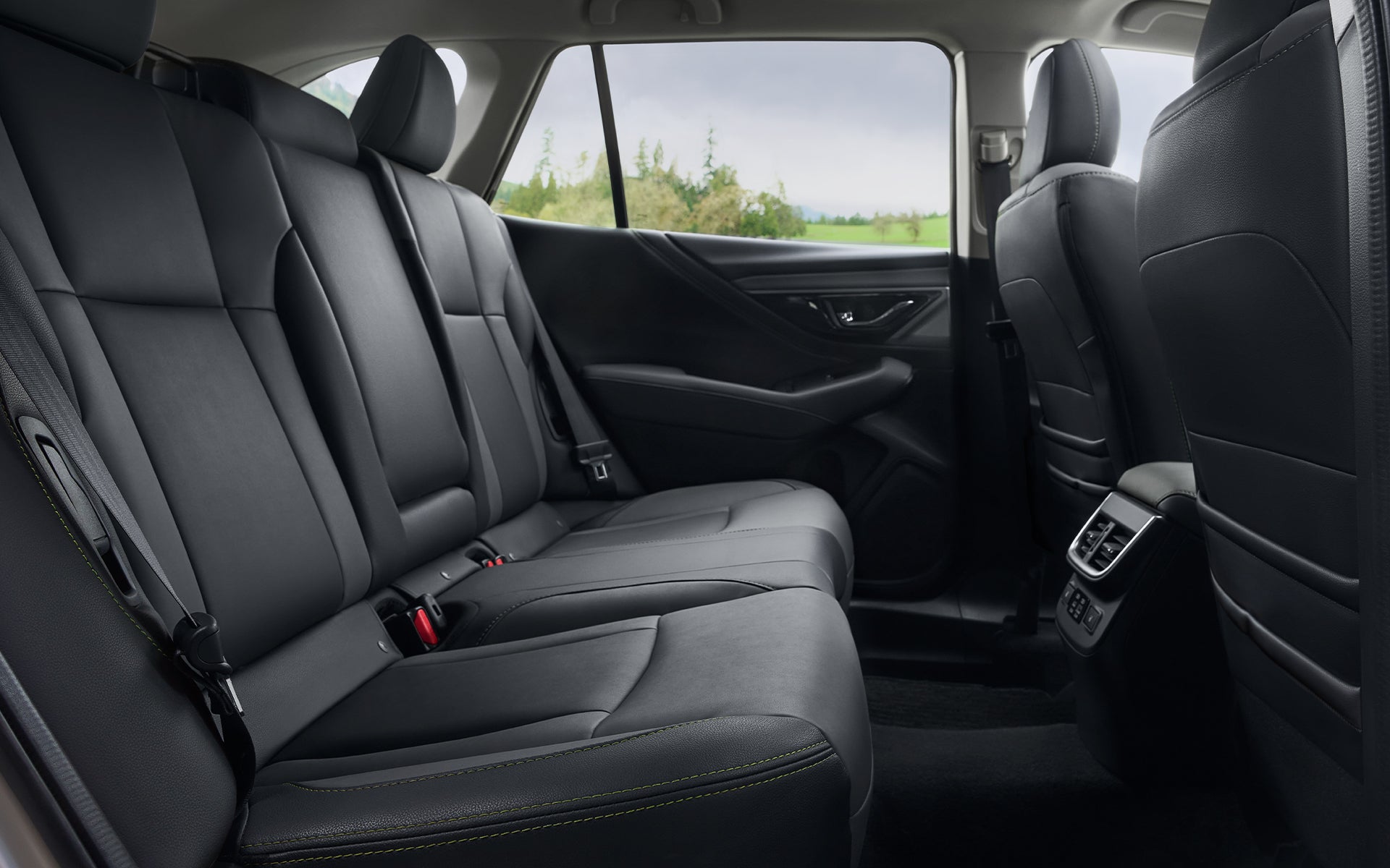 2023 Subaru Outback rear seats with black upholstery