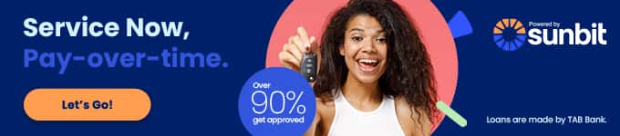 Sunbit: Service now, pay over time. Over 90% get approved. Let's go!