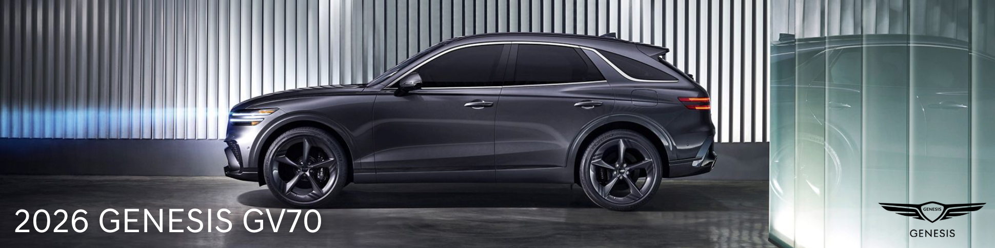 Genesis GV70 Banner. Limited Availability. Preproduction model with optional features shown.