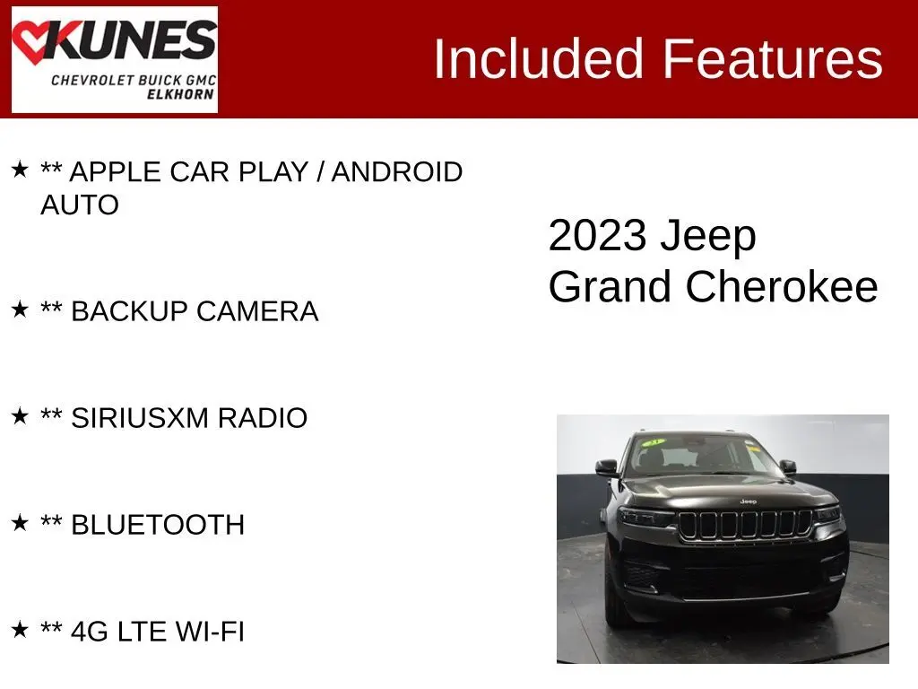Used 2023 Jeep Grand Cherokee Laredo with VIN 1C4RJHAG6PC619208 for sale in Elkhorn, WI
