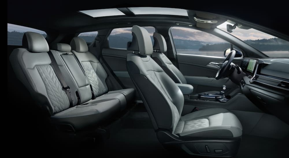 Gray leather seats in a 2024 Kia Sportage for sale in Glendale
