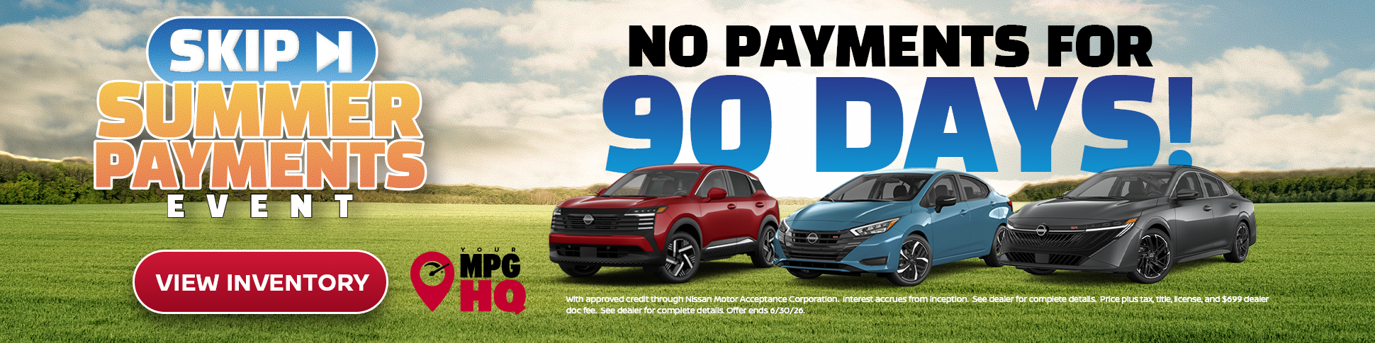 No Payments All Summer Long