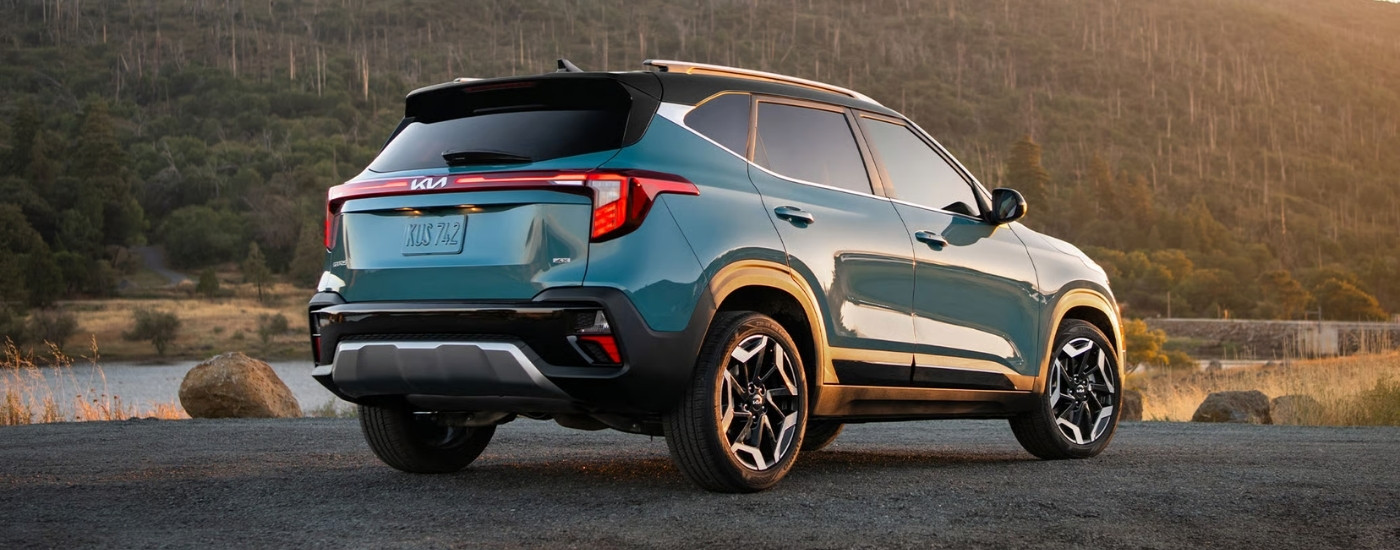 Green 2026 Kia Seltos parked on a sunny day