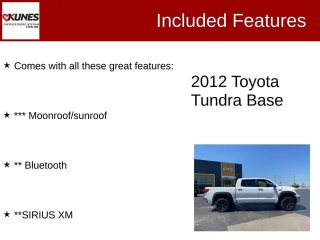 Used 2012 Toyota Tundra Tundra Grade with VIN 5TFDW5F11CX220546 for sale in Sterling, IL