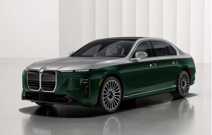 Green BMW 7 Series Sedan