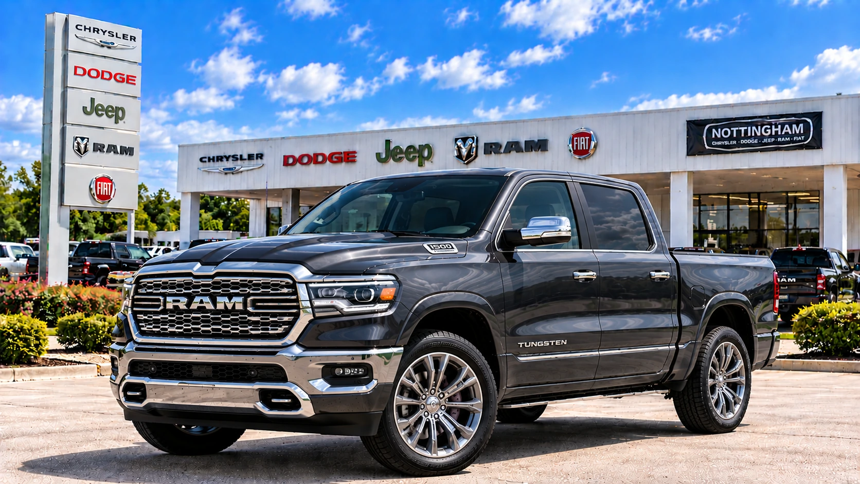 Illustration of a gray RAM 1500 Tungsten pickup