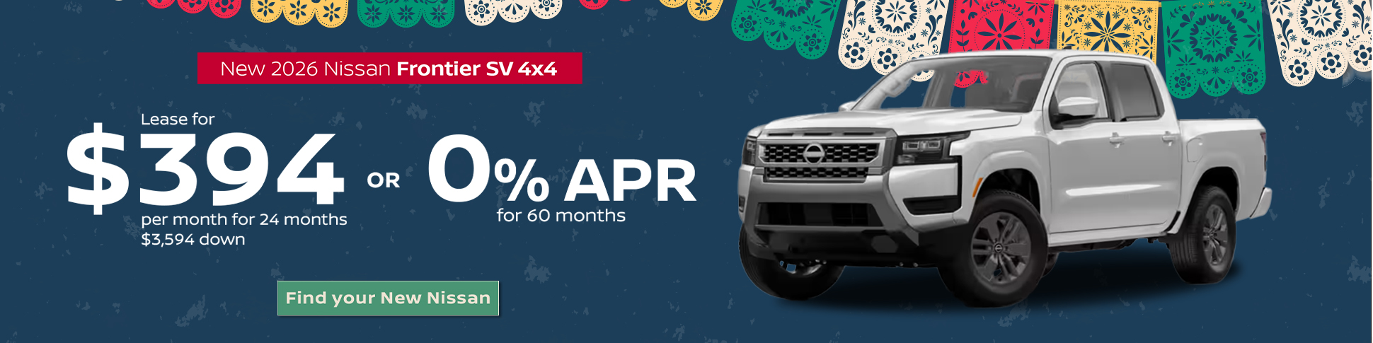 New 2026 Nissan Frontier SV 4x4