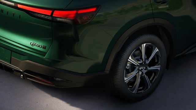 rear of a green qx60 infiniti 