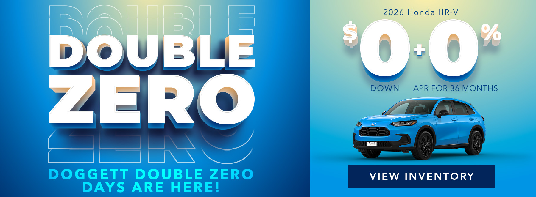 0 down and 0% APR on 2026 HR-V